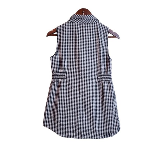 109°F Womens Top Large Black Plaid Gingham Embroidered Floral Cottagecore - Picture 3 of 16